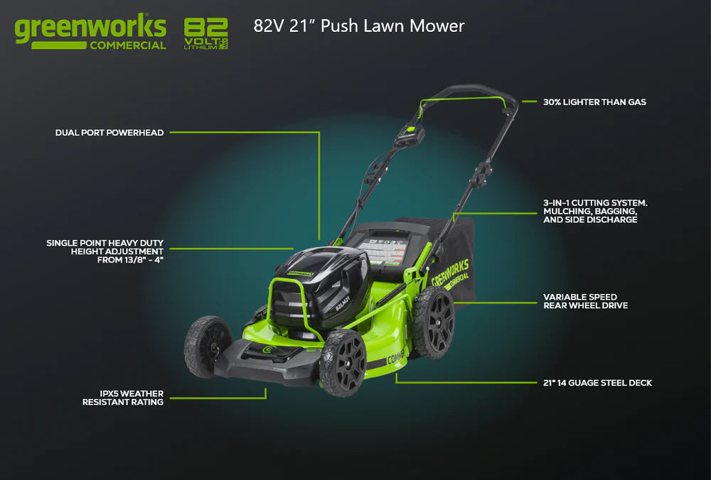 Greenworks 82V 21" Push Mower - TOOL ONLY